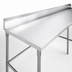 Thumbnail image #3 for 120-Inch x 24-Inch 18 Gauge 430 Stainless Steel Work Table with 5-Inch Backsplash and Open Galvanized Base