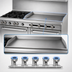 Thumbnail image #3 for Southbend S-Series 60 3/4-Inch Gas Restaurant Range with 2 Open Burners, 48-Inch Griddle and 2 Standard Ovens