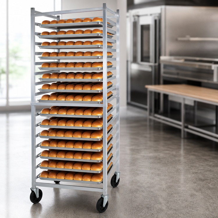 Product image #3 for John Boos Mobile Side-Loading Bun Pan Rack, 20-Pan Capacity, 3-Inch Spacing