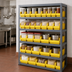 Thumbnail image #3 for Quantum Heavy-Duty Stationary Wire Shelving Unit with 5 Shelves and 32 Included QSB203 Bins, 36