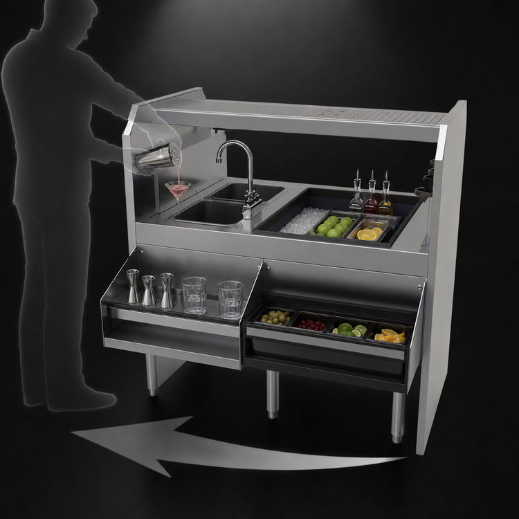 Product image #3 for Glastender PSA-42L 42-Inch Assembly Pass-Thru Cocktail Station