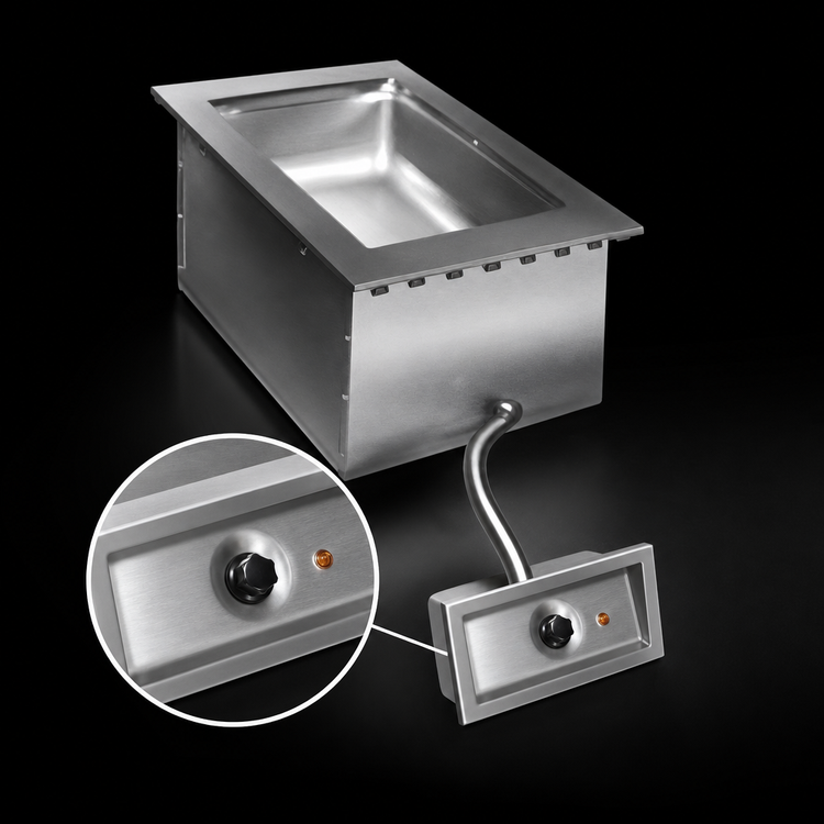 Product image #3 for Eagle Group SGDI-1-120T-D Drop-In Electric Hot Food Well with Drain, 1 Full-Size Pan, 120V