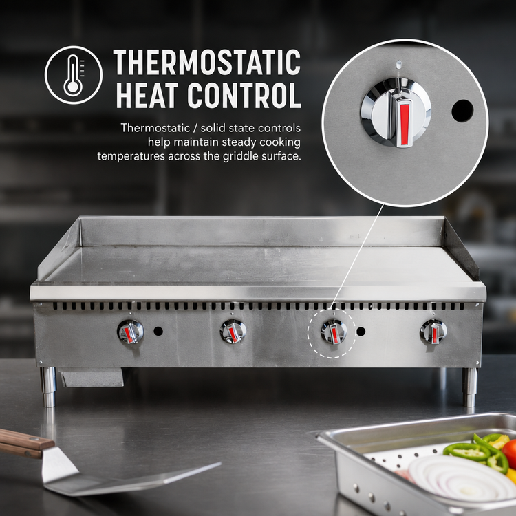 Product image #3 for Serv-Ware 48-Inch Thermostatic Natural Gas Griddle