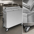 Thumbnail image #3 for Dinex DXPSBH3WB Mobile 3-Silo Convection Wax Base Heater/Dispenser, Heated, 180-Base Capacity, Stainless Steel