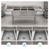 Thumbnail image #3 for Eagle Group S14 Series 3-Compartment 14-Gauge Stainless Steel Sink with Right Drainboard and 8-Inch Backsplash, 89-1/2 in. x 27 in.
