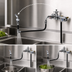 Thumbnail image #3 for T&S Brass Workboard Faucet with 8-Inch Swing Nozzle and Hose Spray, 8-Inch Centers