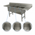 Thumbnail image #3 for Advance Tabco 3-Compartment Fabricated Sink with 24-Inch Left and Right Drainboards, 18 x 24 x 14-Inch Bowls, 102-Inch Overall Length