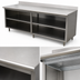 Thumbnail image #3 for Advance Tabco Special Value Series 108-Inch x 30-Inch 16-Gauge 304 Stainless Steel Open Base Work Table with 5-Inch Backsplash and Mid Shelf