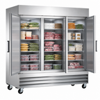 Thumbnail image #3 for Hurakan 81-Inch 3-Door Reach-In Freezer, 72 Cu. Ft., Stainless Steel Interior & Exterior