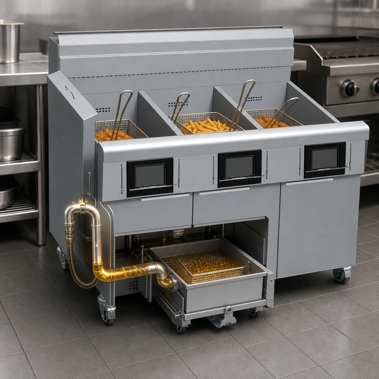 Product image #3 for Frymaster Dean FilterQuick 60 Series I Oil-Conserving Gas Fryer with Built-In Automatic Filtration, 63 lb Capacity