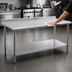 Thumbnail image #3 for Eagle Spec-Master Stainless Steel Work Table with 1-1/2 Inch Rear Up-Turn and Undershelf, 108 x 24 Inches