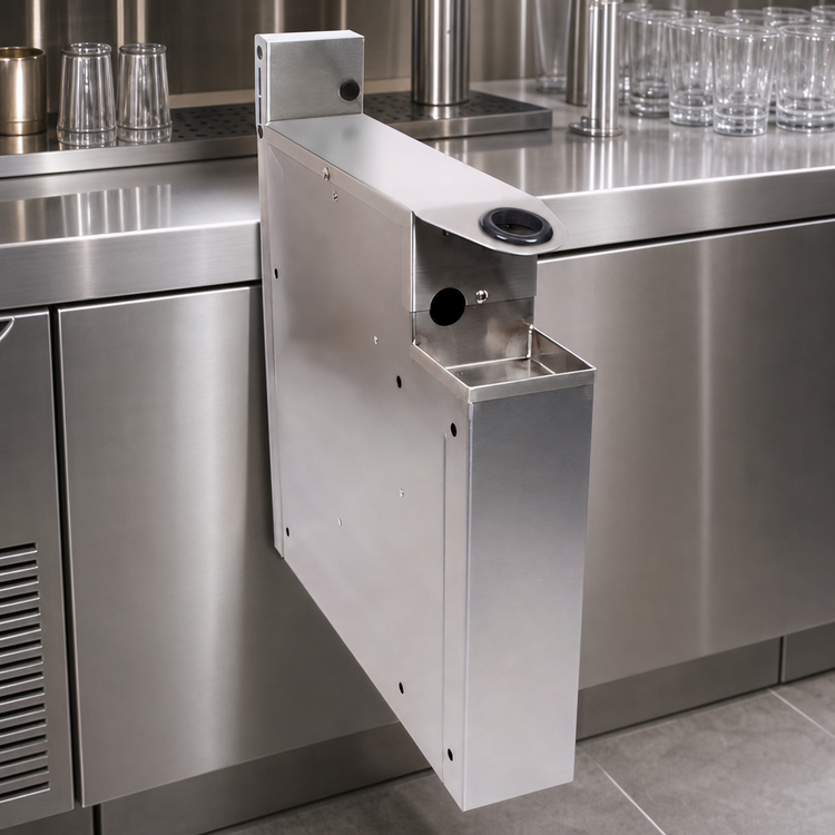 Product image #3 for CHOICE 4-Inch Underbar Stainless Steel Soda Gun Holder with Integral Drip Pan