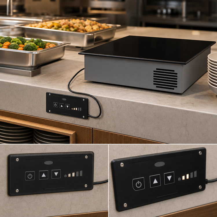 Product image #3 for Hatco Palletti Drop-In Countertop Induction Buffet Warmer, Single Burner, 13 x 13 Inches, Black Glass-Ceramic Top