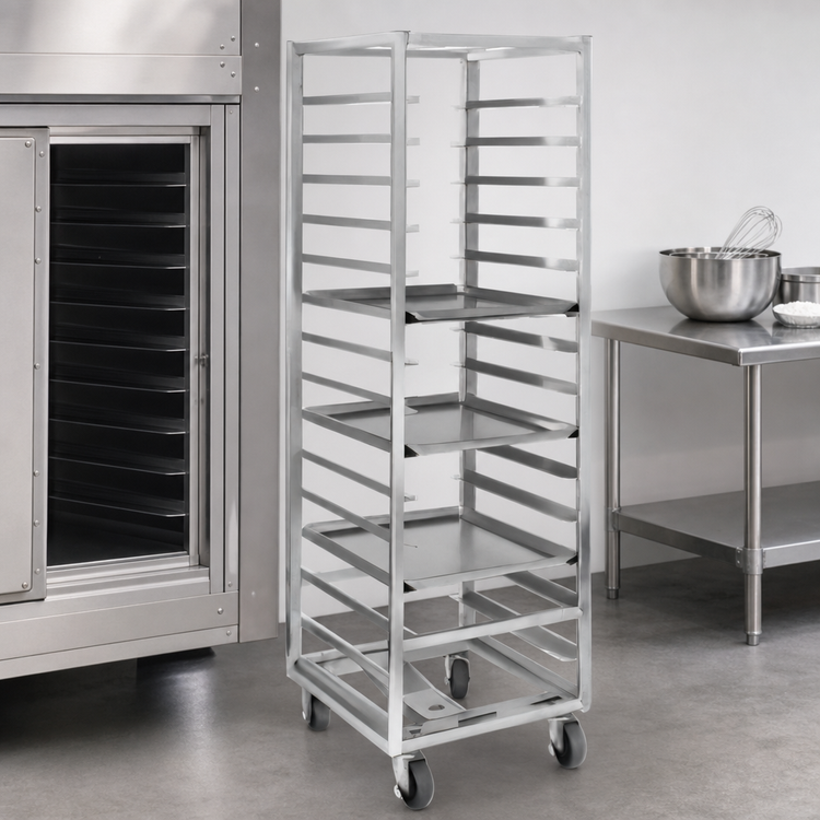 Product image #3 for Channel Manufacturing Single Section Heavy-Duty Aluminum End-Loading Bun Pan Oven Rack, 30-Pan Capacity