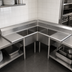Thumbnail image #3 for Corner 3-Compartment 18-Gauge 304 Stainless Steel Sink with 2 Drainboards, 57 x 57 Inches