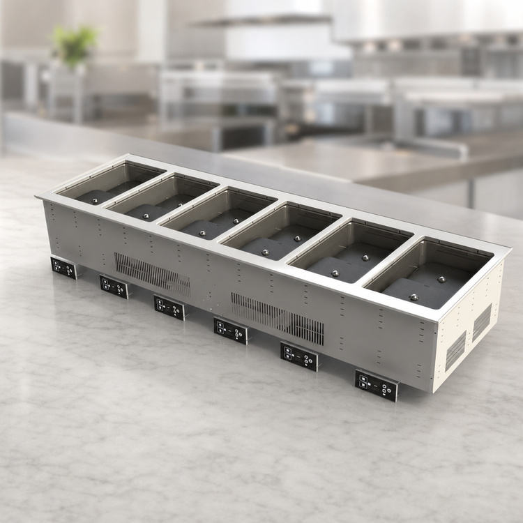 Product image #3 for Vollrath FC-6IH-06208 Six-Well Induction Dry Hot Food Well Drop-In, 208-240V