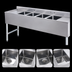 Thumbnail image #3 for Sapphire Manufacturing 4-Compartment Stainless Steel Underbar Sink with Left and Right Drainboards, 72 Inch Wide