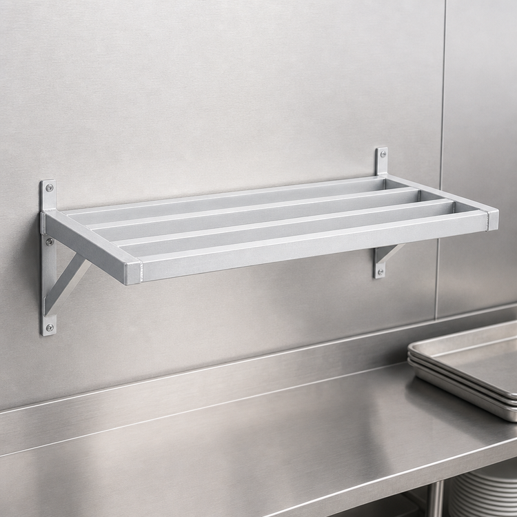 Product image #4 for New Age 54"W x 20"D Adjust-A-Shelf H.D. Series Wall-Mounted Aluminum Shelf