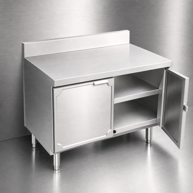 Product image #3 for La Rosa 18 Inch Wide x 28 Inch Deep 304 Stainless Steel Utility Stand with Hinged Door Cabinet Base