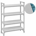 Thumbnail image #4 for Cambro Camshelving® Premium CPSK2136S4480 4-Shelf Solid Antimicrobial Polymer Shelving Kit, 21 x 36 in, Speckled Gray