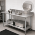 Thumbnail image #3 for Advance Tabco Special Value 84-Inch x 24-Inch 430 Stainless Steel Work Table with 5-Inch Backsplash and Adjustable Undershelf