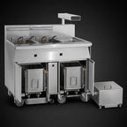 Thumbnail image #3 for Imperial (Middleby) IFSCB250ET Electric Floor Fryer, 2 Tanks, 50 lb Each, Built-In Filter, Dump Station, Electronic Thermostat
