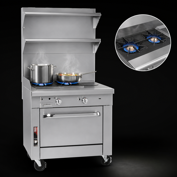 Product image #3 for Southbend Platinum 32-Inch Heavy Duty Gas Range with 2 Open Burners, 16-Inch Hot Top and Standard Oven