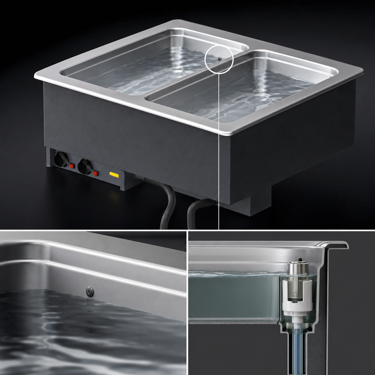 Product image #3 for Vollrath Two-Well Drop-In Electric Hot Food Well with Auto-Fill and Manifold Drain, 120V