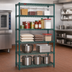 Thumbnail image #3 for Eagle Valu-Gard 5-Tier Stationary Starter Wire Shelving Unit, 24 x 18 x 74 Inches, Green Epoxy