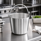 Thumbnail image #3 for Vollrath 59150 16-Quart Tapered Stainless Steel Utility Pail with Handle Case of 3