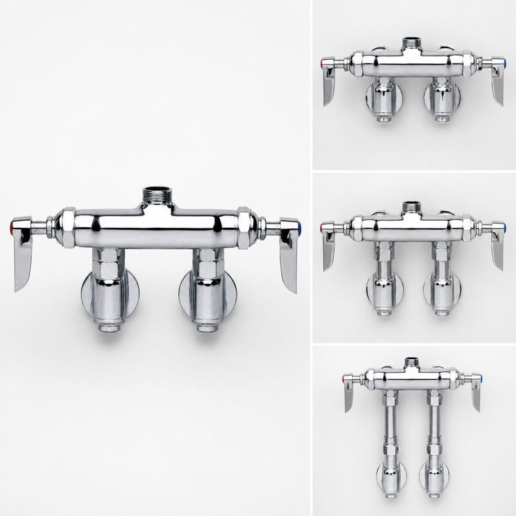 Product image #3 for T&S Brass Wall-Mount Double Pantry Sink Mixing Faucet, Less Nozzle