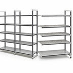 Thumbnail image #3 for Cambro Camshelving® Elements EXA243084VS5480 5-Tier Stationary Add-On Polymer Shelving Unit, 24" Deep x 30" Wide x 84" High, Speckled Gray