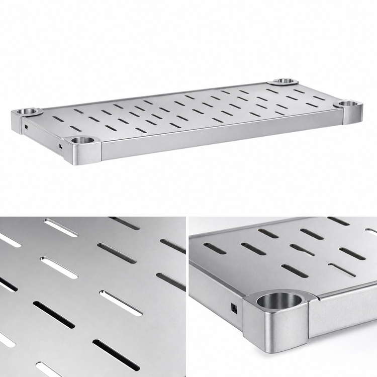 Product image #4 for Eagle Quik-Set 42 Inch x 24 Inch Louvered Solid Shelf, 304 Stainless Steel
