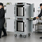 Thumbnail image #4 for Metro HotBlox™ HBCW16-ASPS-M 16-Pan Dual-Cavity Pass-Thru Insulated Holding Cabinet, Analog, Solid Doors, Mobile