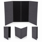Thumbnail image #3 for Winco LMD-814GY Double-Fold Leather-Like Menu Cover, Gray, 8-1/2 x 14 Inches Case of 30