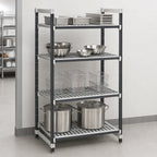 Thumbnail image #3 for Cambro Camshelving® Elements EXU183664V4480 4-Tier Stationary Starter Shelving Unit, 18 x 36 x 64 Inches, Vented, Speckled Gray