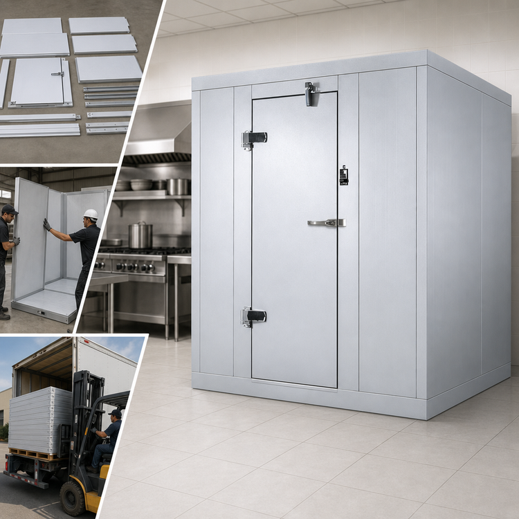 Product image #3 for AmeriKooler Indoor Quick Ship Walk-In Freezer with Aluminum Floor and Remote R-448A Refrigeration