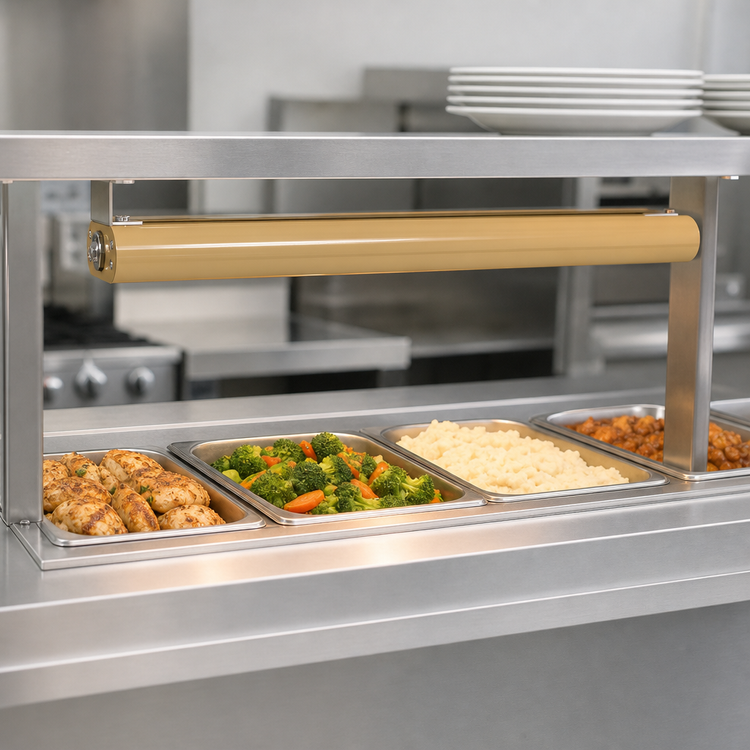 Product image #3 for Vollrath 24-Inch Low Profile Unlighted Heat Strip Lamp with Brass Powder Coat Finish