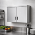 Thumbnail image #3 for Advance Tabco Wall-Mounted Enclosed Stainless Steel Storage Cabinet with 2 Hinged Doors and Shelf, 60 x 15 Inch