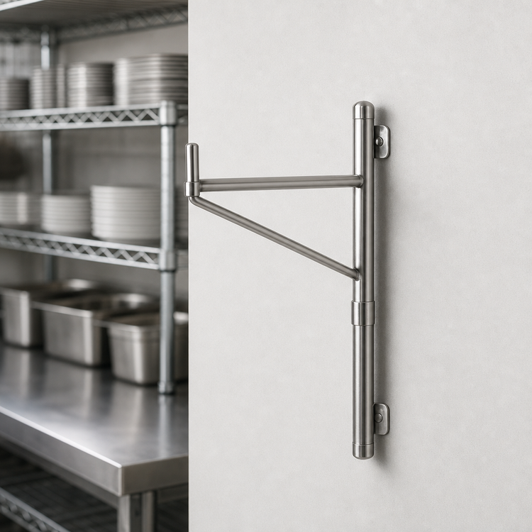 Product image #3 for Eagle Group 24-Inch Deep Stainless Steel Single End Shelf Bracket for Adjustable Post Wire Wall Mounts