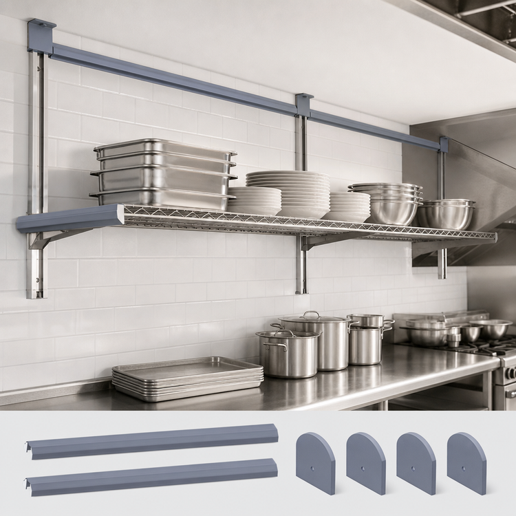 Product image #3 for Quantum Overhead Track Shelving Kit with 2 17-Foot Tracks and 4 End Plates