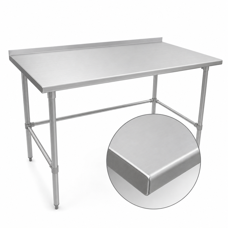 Product image #3 for John Boos Stallion Stainless Steel Work Table, 108W x 24D, 16-Gauge Top, 1-1/2 Inch Rear Riser