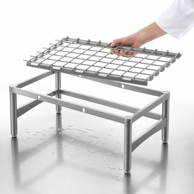 Product image #3 for Metro Super Erecta Stainless Steel Dunnage Rack with Lift-Off Mat, 36 x 24 x 14-1/2 Inch, 1600 lb. Capacity