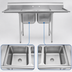 Thumbnail image #3 for Two-Compartment 304 Stainless Steel Commercial Sink with 24 x 24 x 13-1/2 Inch Bowls