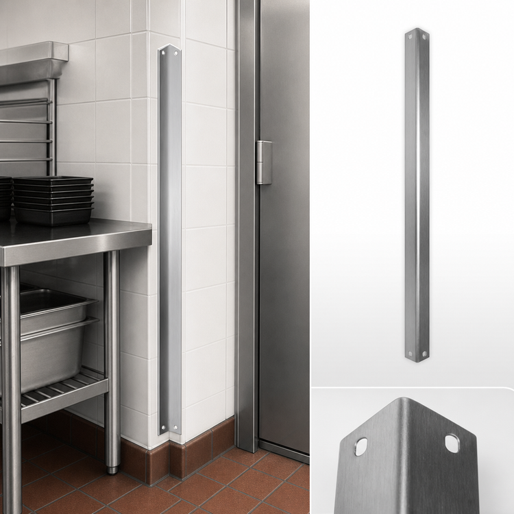 Product image #3 for 72 Inch x 2 Inch x 2 Inch Stainless Steel Corner Guard with Adhesive Tape Backing