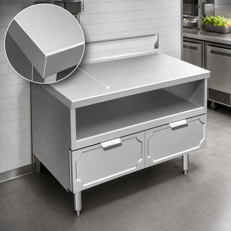 Product image #3 for La Rosa Refrigeration L-61196-32 96-Inch Stainless Steel Utility Stand with 4 Dry-Drawers