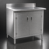 Thumbnail image #3 for Eagle Group 36-Inch-Wide x 30-Inch-Deep Enclosed Work Table with Cabinet Kit, Hinged Doors, 4-1/2-Inch Backsplash