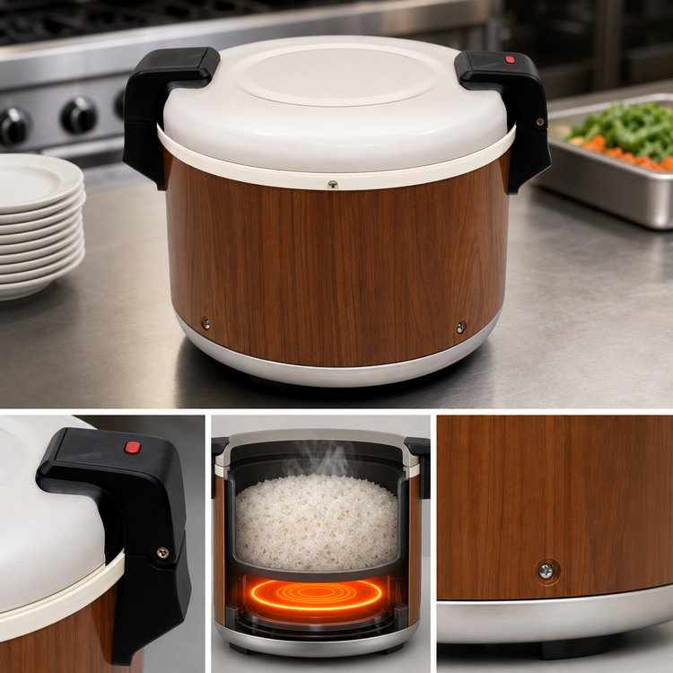 Product image #3 for RiceMaster 18 Qt Woodgrain Electric Countertop Rice Warmer, 120V