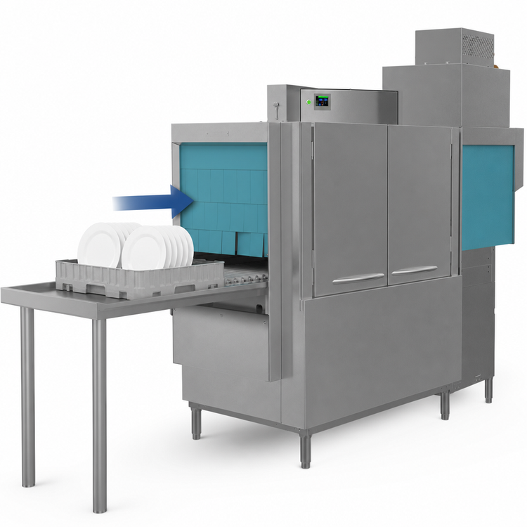 Product image #2 for Champion Pro Series 66-Inch Front-Feed High-Temp Conveyor Dishwasher with Prewash and Booster Heater