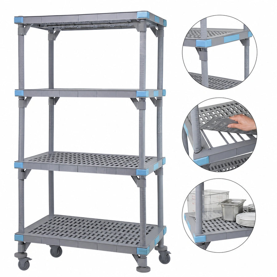 Four Open Grid Shelves